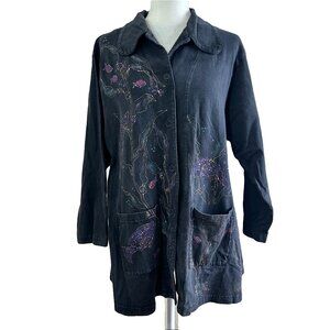 Pacificotton Bryan Walker Cotton Charcoal Button Down Handpainted Shirt